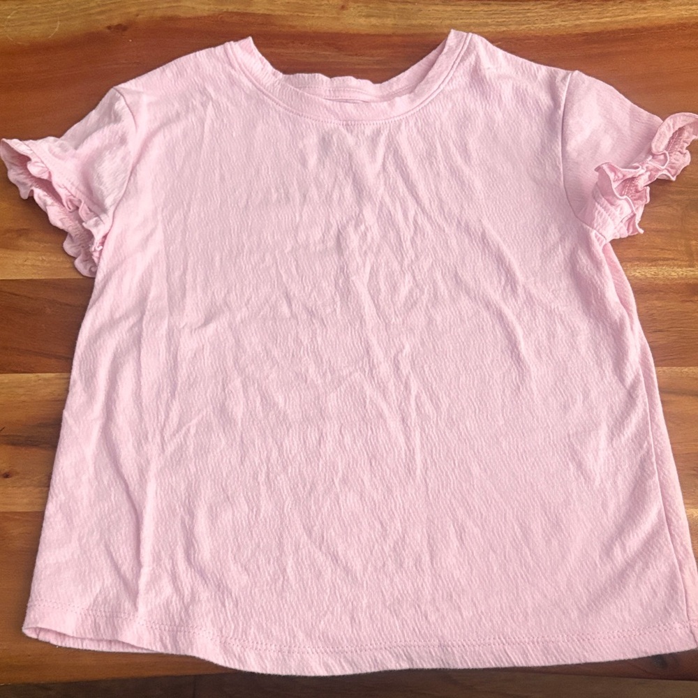 Cat & Jack Light Pink Ruffle Sleeve Tee